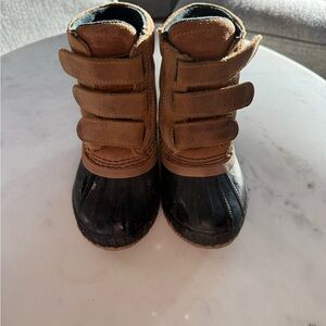 Kids Sorel Brown and Black Boots